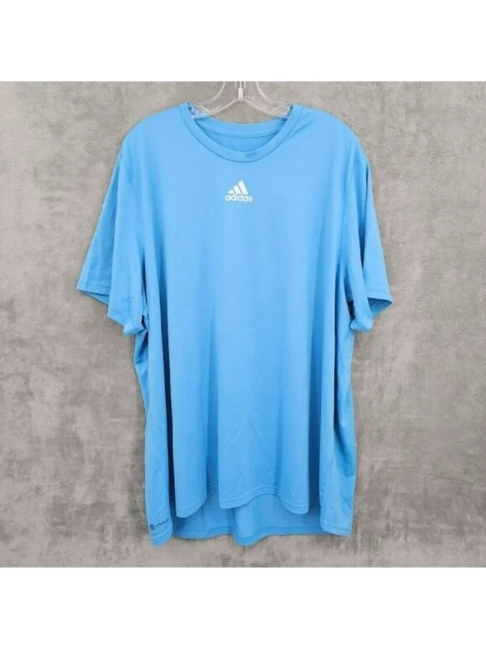 Adidas Creator Tee 2XL Light Blue White Short Sleeve Aeroready Logo EK0084 New